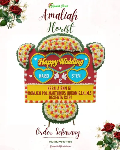 Karangan Papan Bunga Pernikahan duri kepa